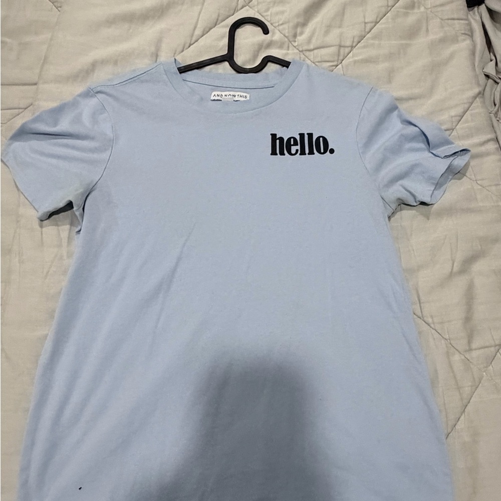 Hello Blue Short Sleeve Tee